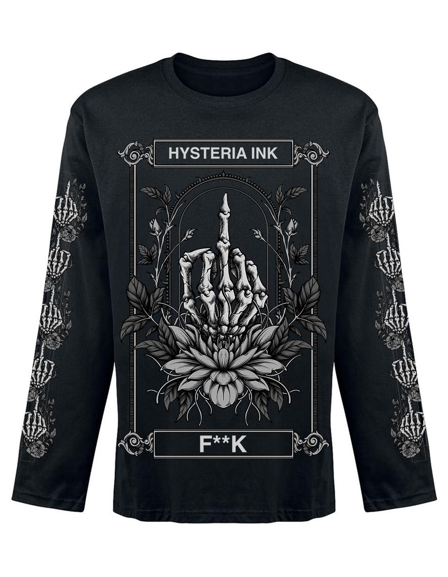 T-shirt unisexe manches longues Hysteria Ink F**k Sign Ink