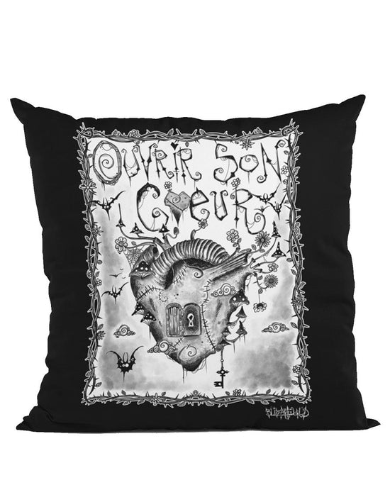 Housse de coussin Hysteria Ink Blitz'Art Ouvrir Son Coeur