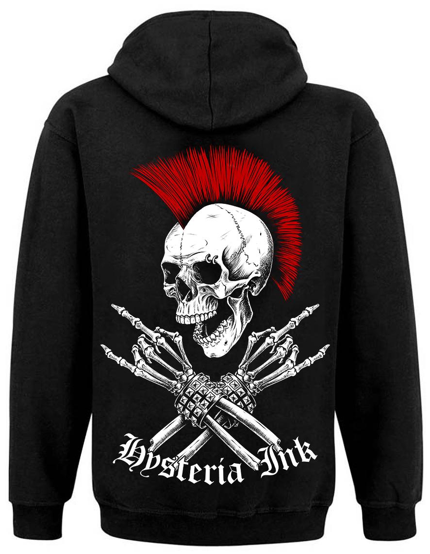Sweat zip unisexe Hysteria Ink Metal Skull RED