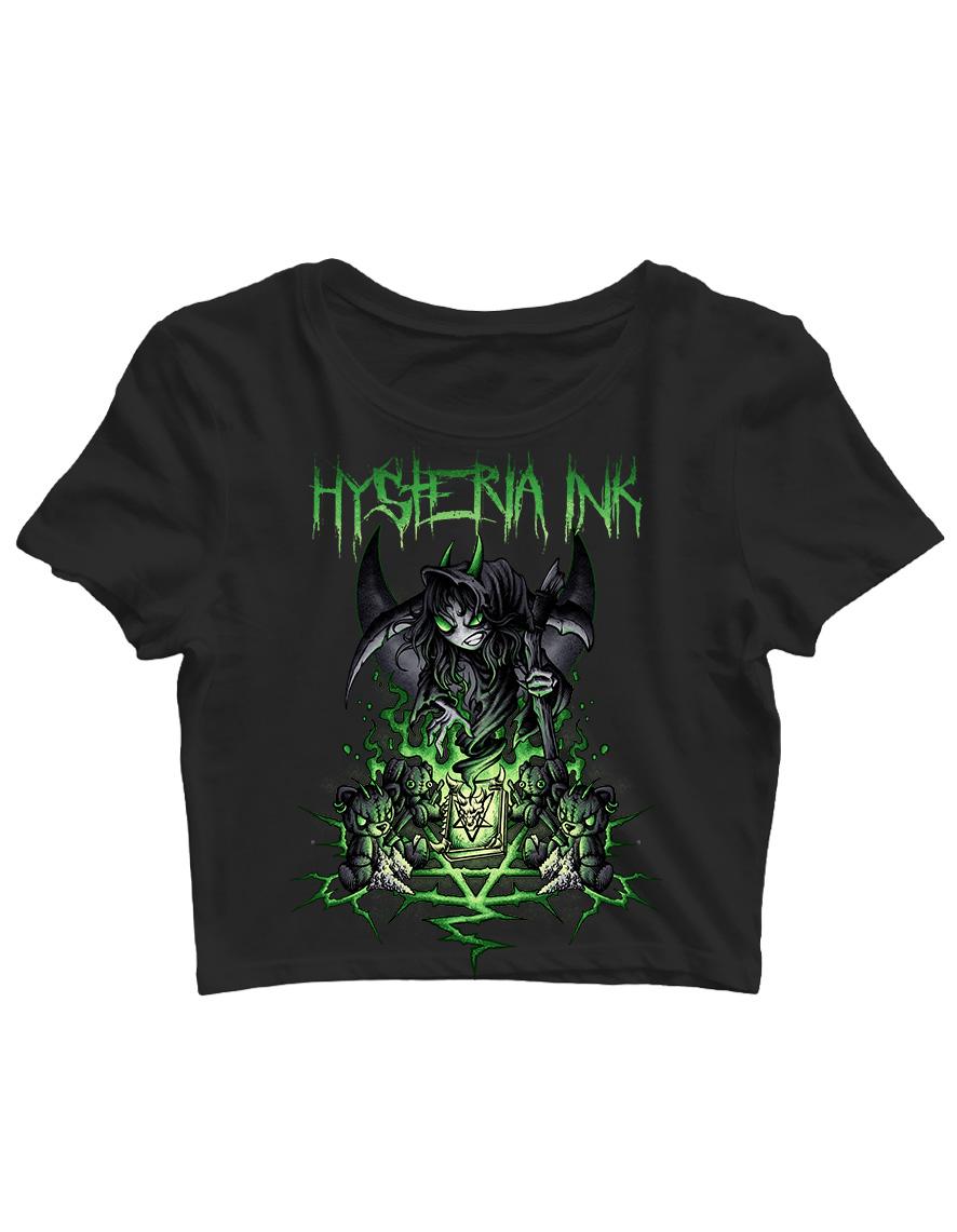 Crop Top Hysteria Ink Miss Ink Death Ink green