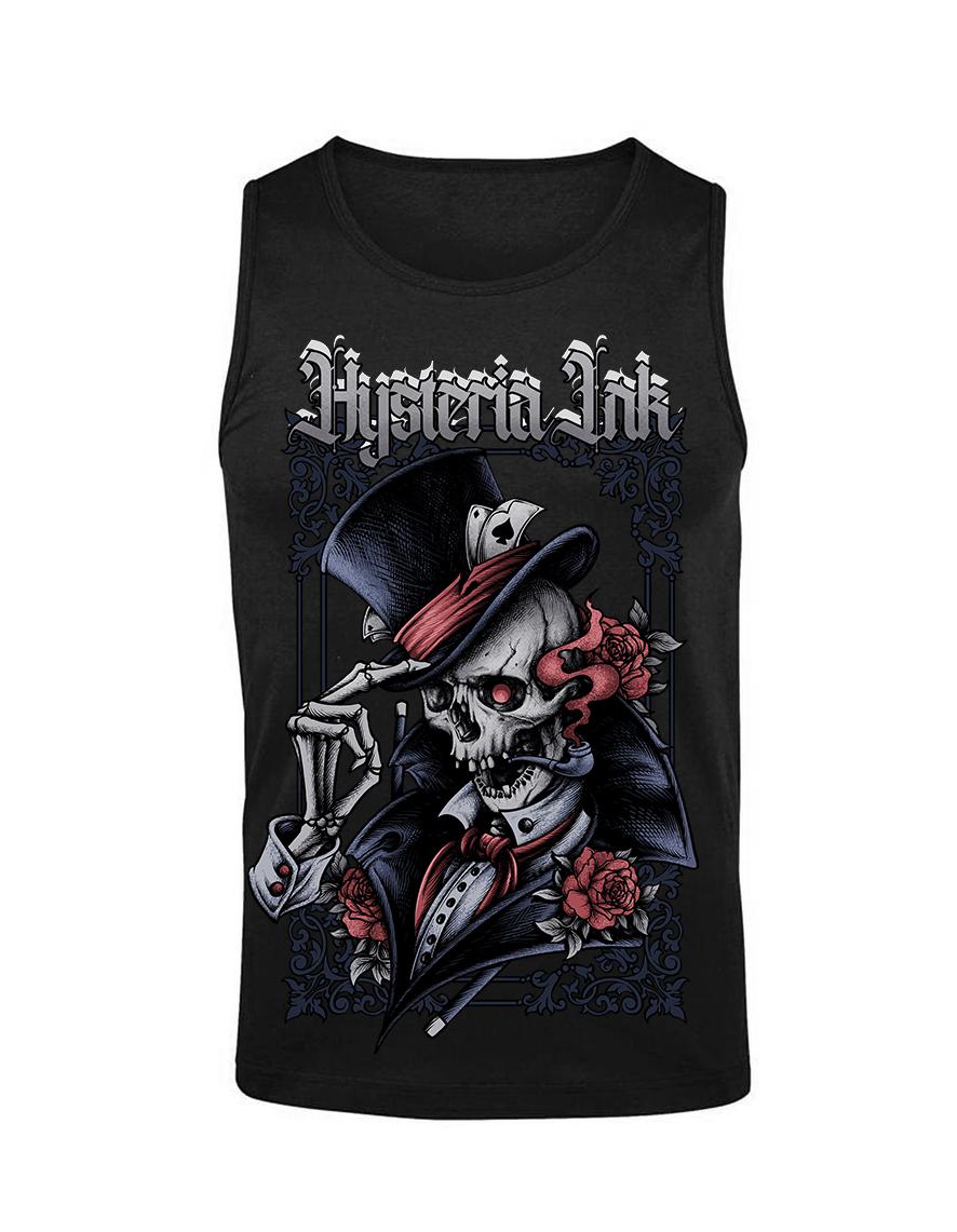 Debardeur homme Hysteria Ink Old Shool Skull Rosa