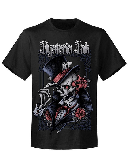 T-shirt unisexe Hysteria Ink Old Shool Skull Rosa