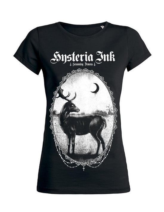 T-shirt femme Hysteria Ink Black stag