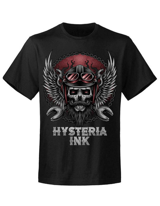 T-shirt unisexe Hysteria Ink Skull Biker 1