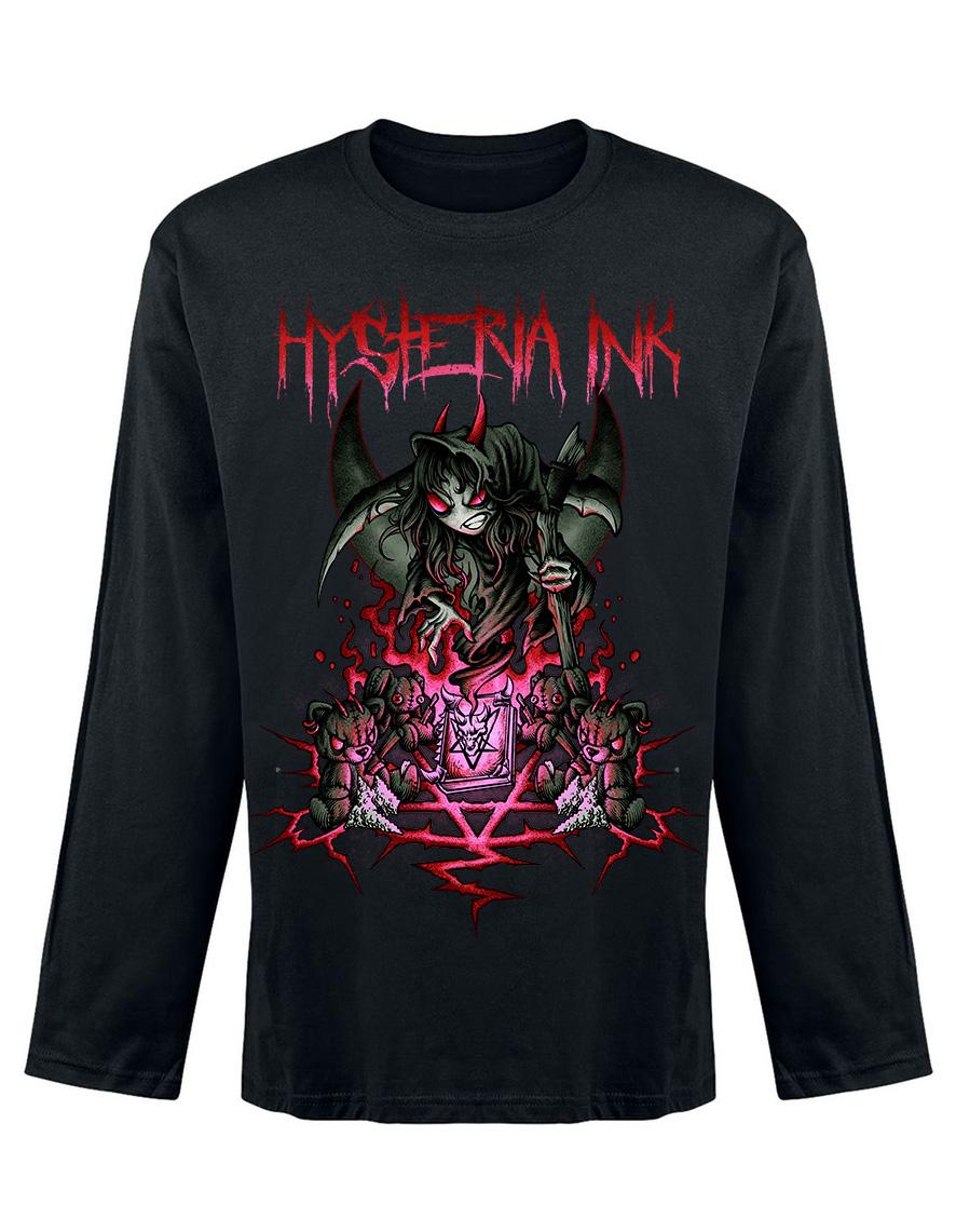 T-shirt unisexe manches longues Hysteria Ink Death Ink red
