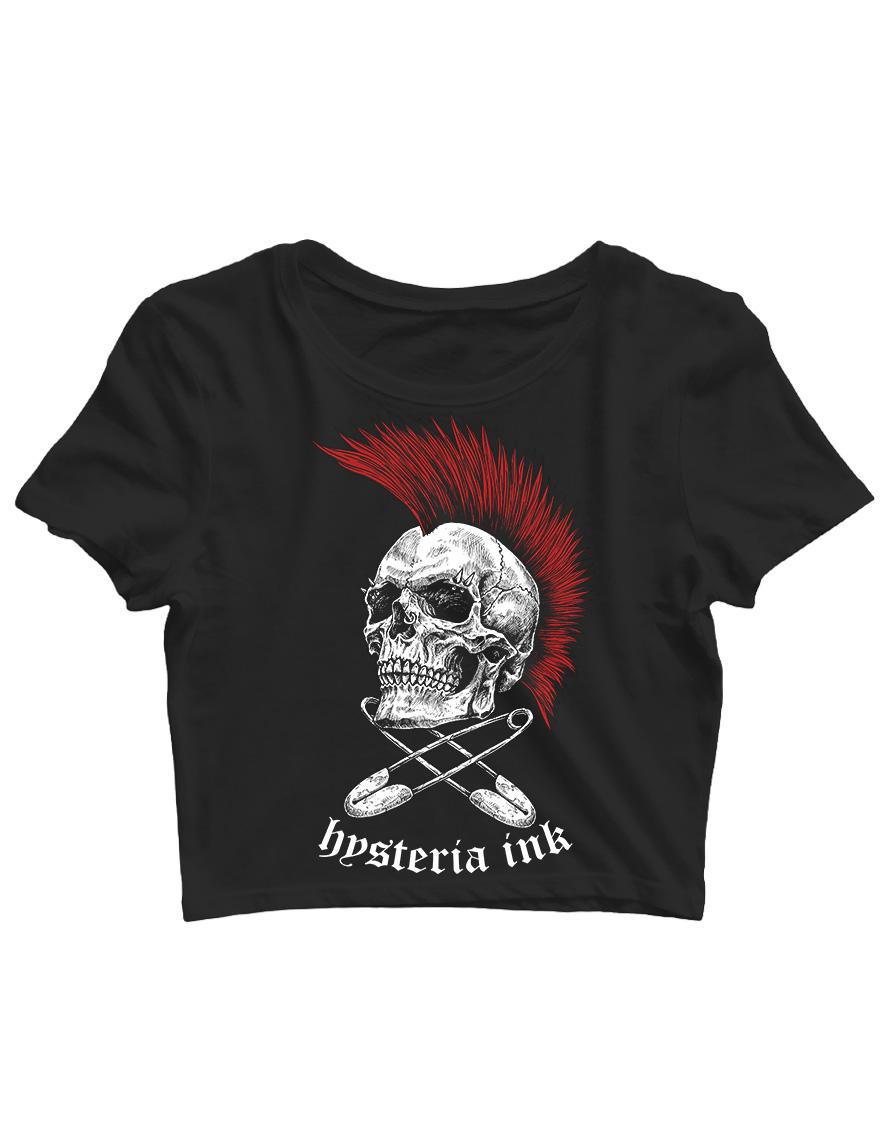 Crop Top Hysteria Ink Punk Not Dead Ink RED