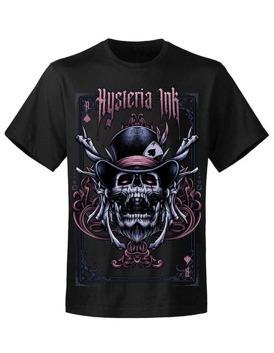 T-shirt unisexe Hysteria Ink Old shool Skull As de Pique