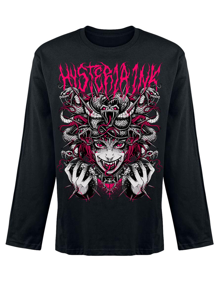 T-shirt unisexe manches longues Hysteria Ink Manga Medusa Ink