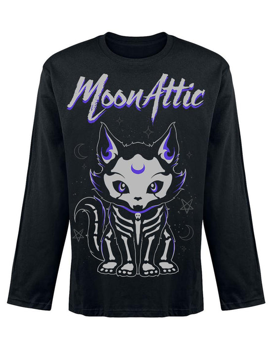 T-shirt unisexe manches longues Moon Attic Skelly Cat Attic