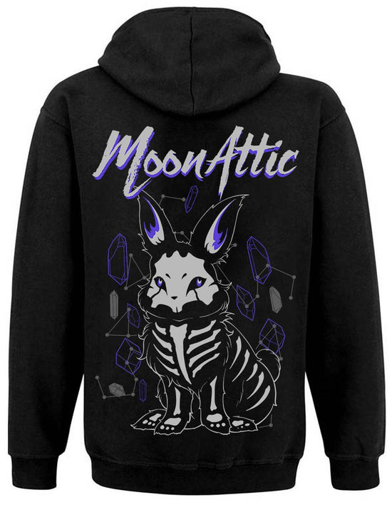 Moon Attic Skelly Rabbit Attic Unisex-Sweatshirt mit Reißverschluss