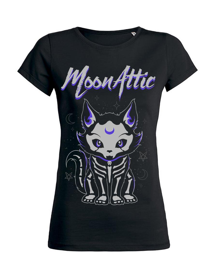 T-shirt femme Moon Attic Skelly Cat Attic