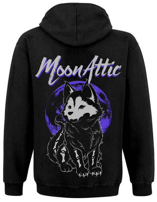 Moon Attic Skelly Wolf Attic Unisex-Sweatshirt mit Reißverschluss