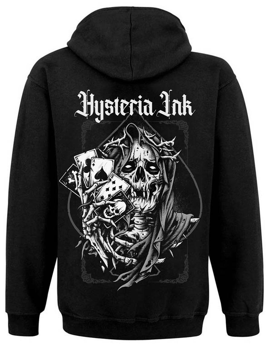 Sweat zip unisexe Hysteria Ink The 4 Cards of Death Ink