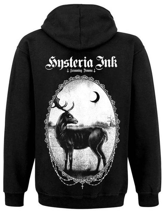 sweat zip unisexe Hysteria Ink Black stag