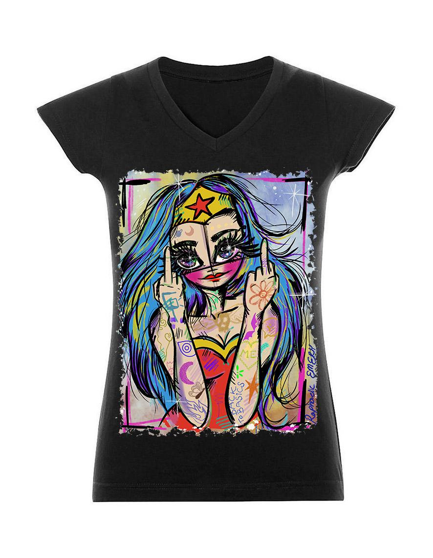 T-shirt femme Col V TW045 Hysteria Ink X Raphaelle Emery WW FCK