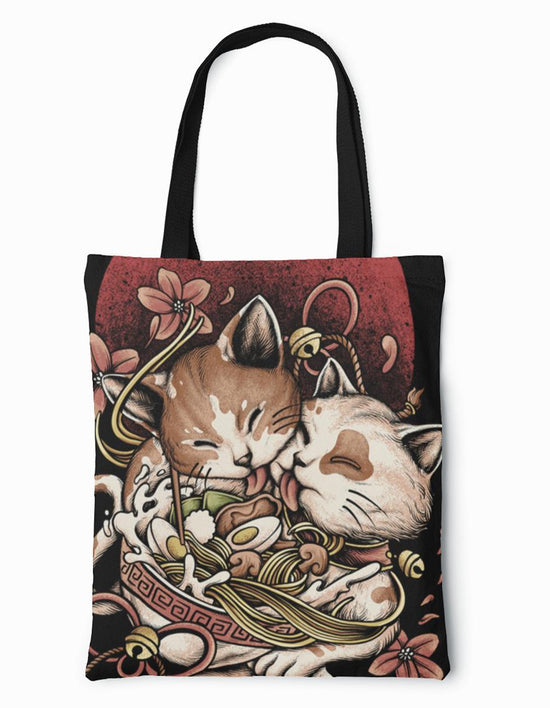 Sac Hysteria Ink tote Bag Two Nekocats Ramen