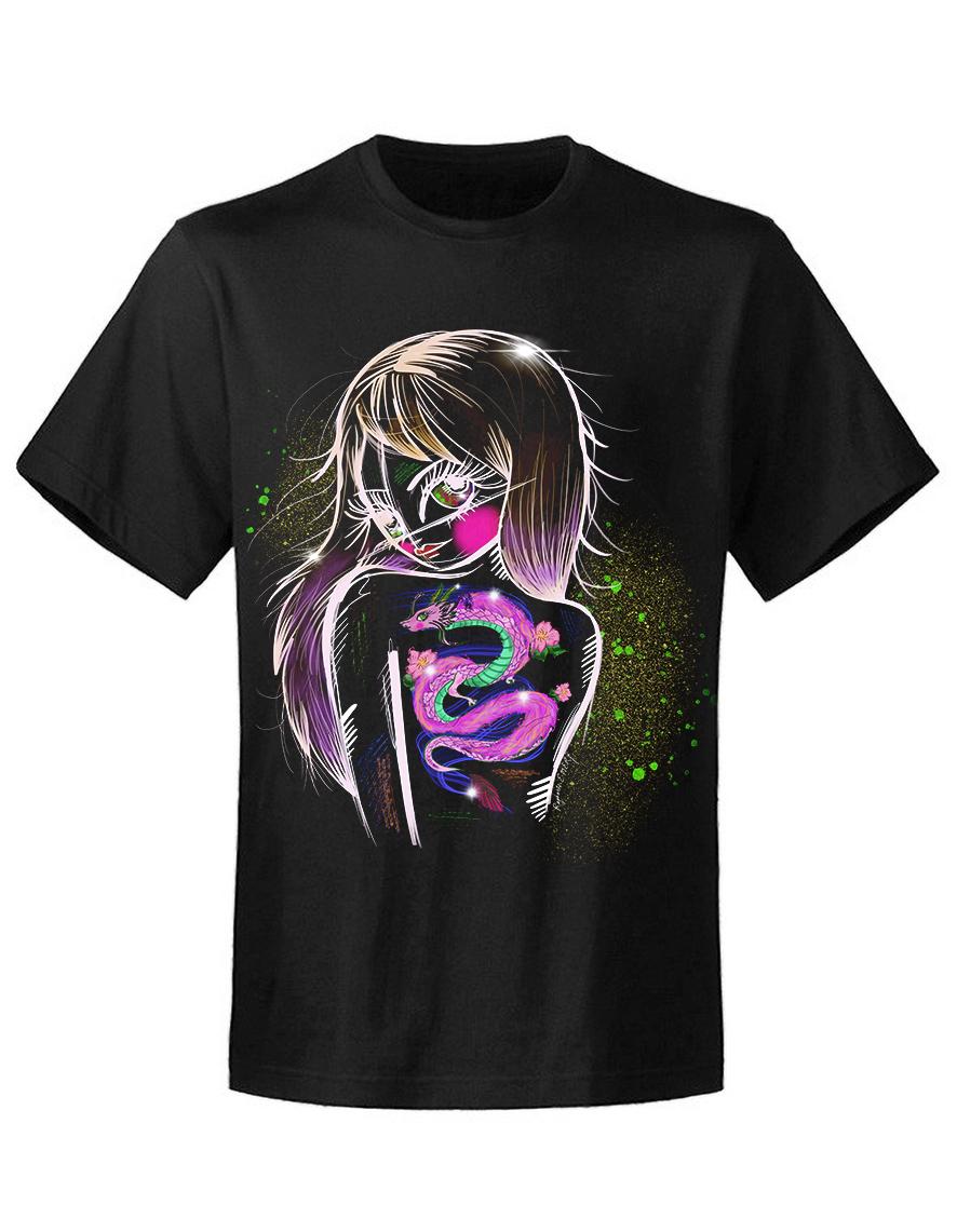 T-shirt unisexe Hysteria Ink X Raphaelle Emery La Fille Au Dragon