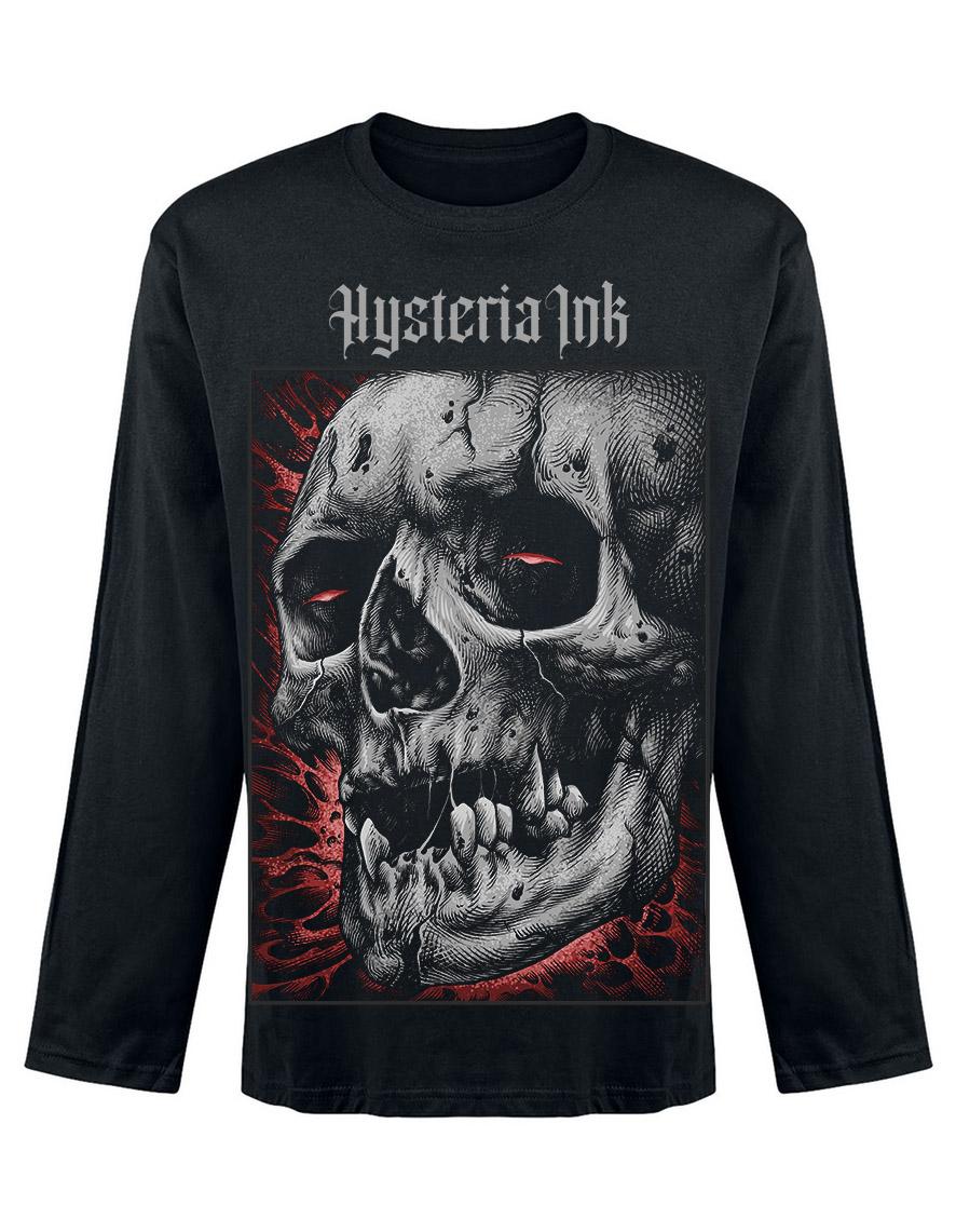 T-shirt unisexe manches longues Hysteria Ink Skull Head Ink