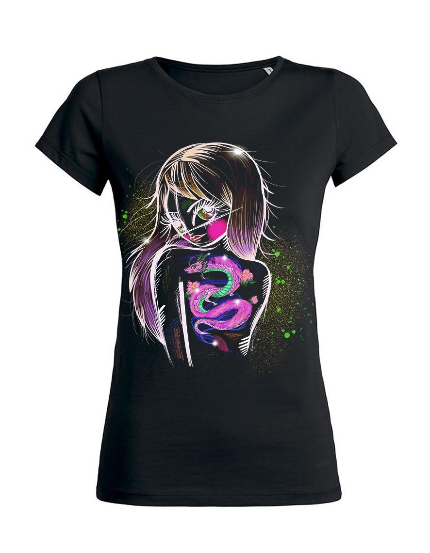 T-shirt femme Hysteria Ink X Raphaelle Emery La Fille Au Dragon