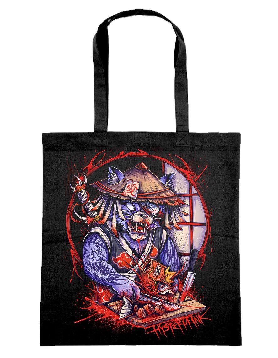 Tote bag Hysteria Ink Samurai Cat's Ink