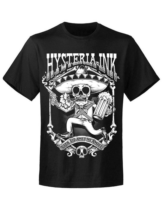 T-shirt unisexe Hysteria Ink Skull mexican