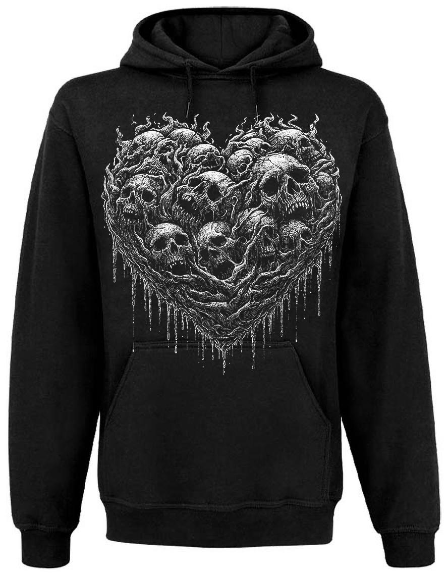 Sweat Unisexe Poches Kangourou Hysteria Ink Heart Of Skulls