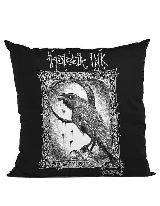 Housse de coussin Hysteria Ink Blitz'Art Le Corbeau Lune