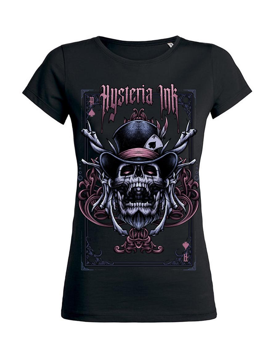 T-shirt femme Hysteria Ink Old shool Skull As de Pique