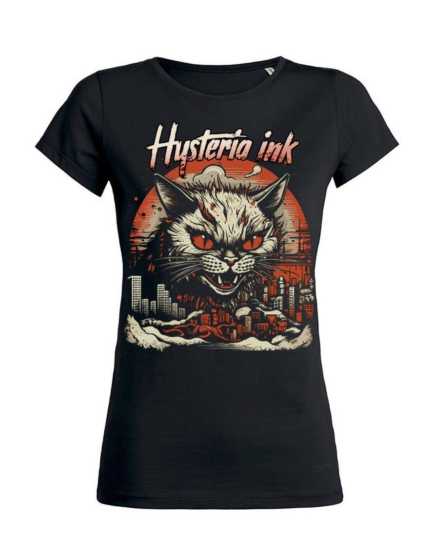 T-shirt femme Wants Hysteria Ink Cat Old School Ink
