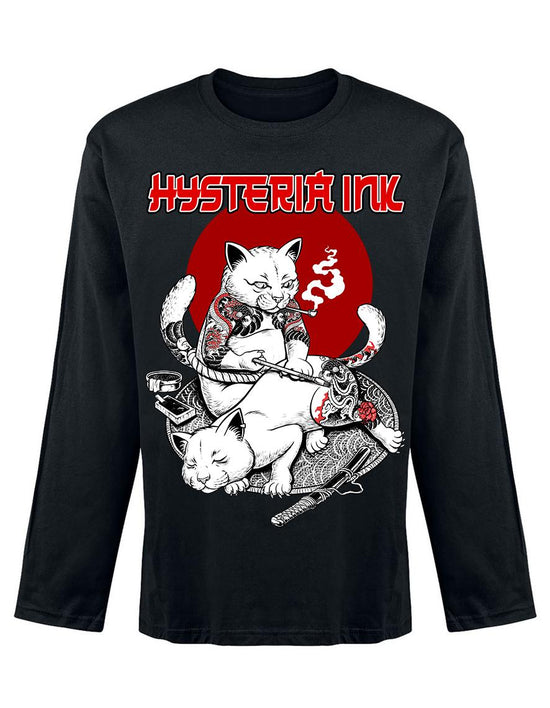 T-shirt unisexe Manche Longue Hysteria Ink Cats Tattoo