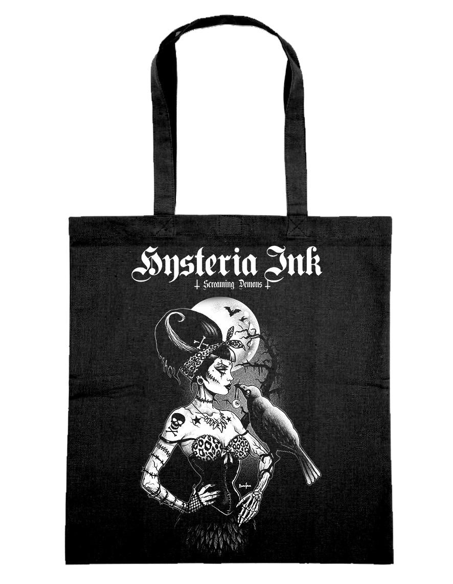 Tote bag Hysteria Ink Screaming Demons Raven