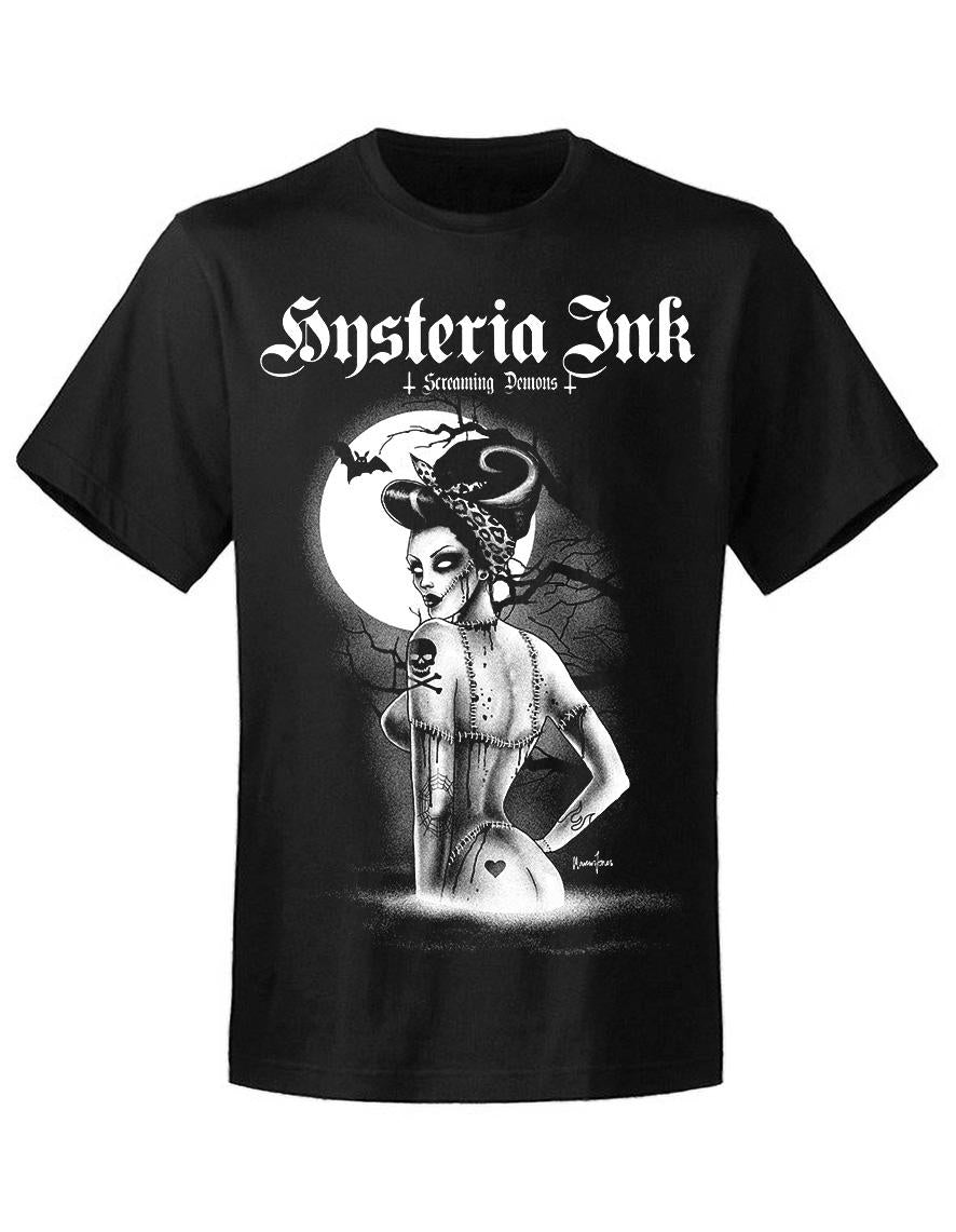 T-shirt unisexe Hysteria Ink Screaming Demons Moon