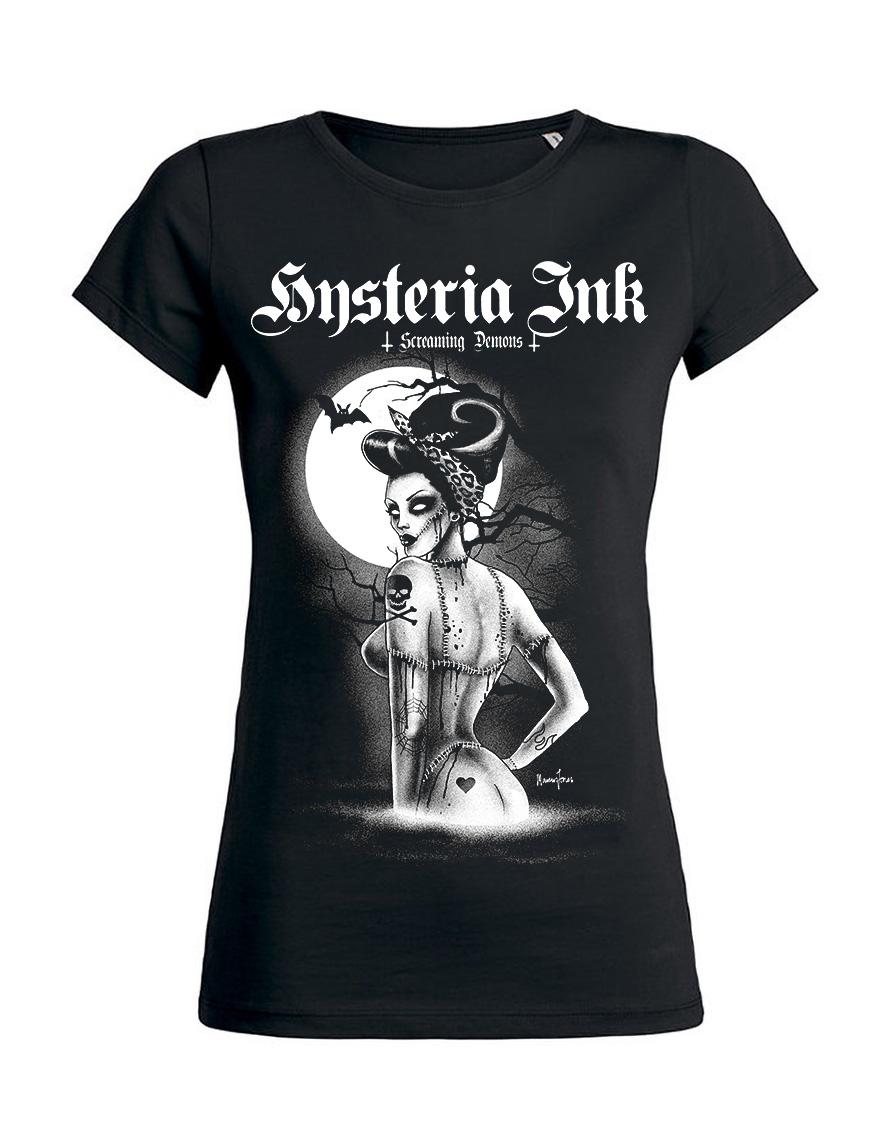 T-shirt Femme Hysteria Ink Screaming Demons Moon