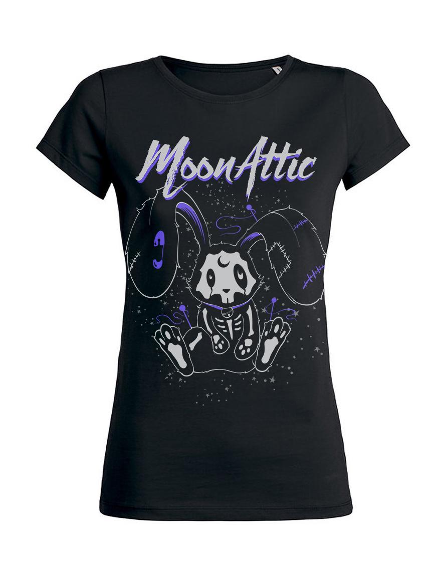 T-shirt femme Moon Attic Skelly Big eared rabbit Attic
