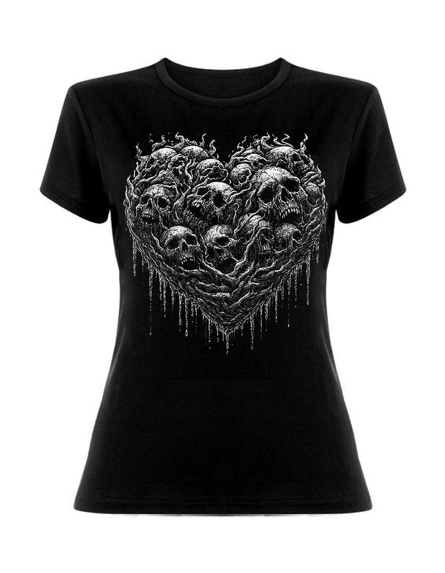 T-shirt Femme Hysteria Ink Heart Of Skulls
