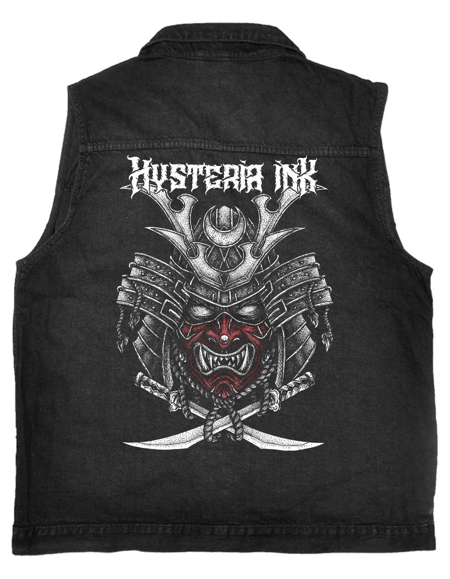 Veste en jean sans manches Hysteria Ink  Samourai ink