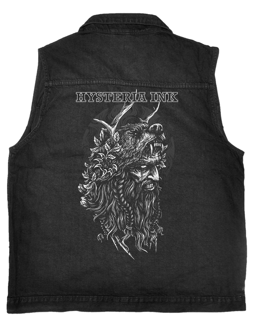Veste en jean sans manches Hysteria Ink  Viking Bear Ink