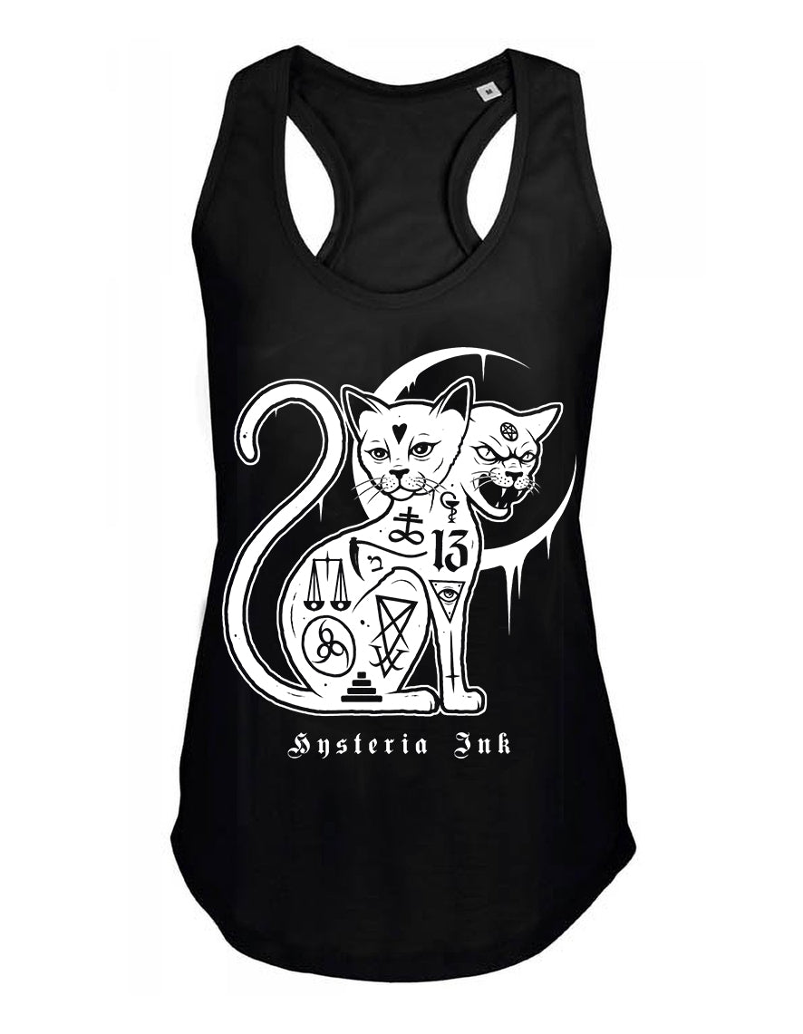 Debardeur femme Justin Hysteria Ink Two Head Cat Ink