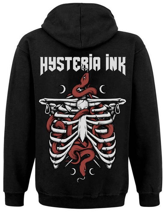 Sweat Zip Unisexe Hysteria Ink  Snake Skeleton Red Ink