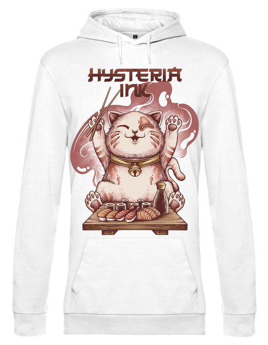 Sweat unisexe Sider Hysteria Ink  NekoCat Sushi Ink Off White