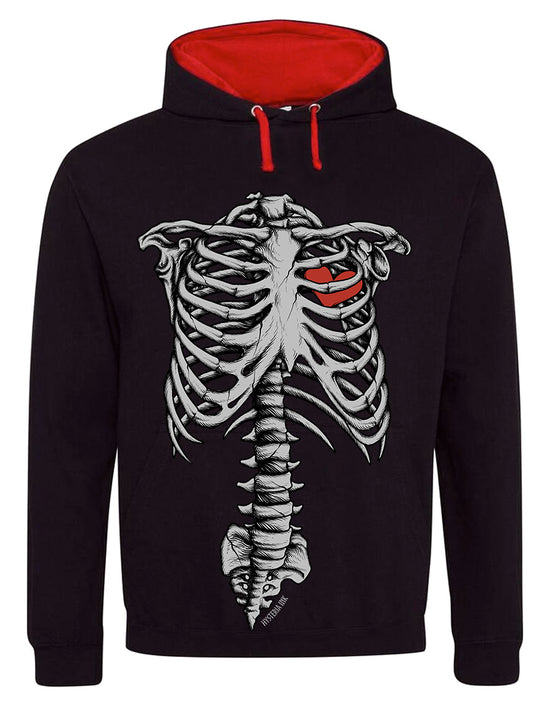 Sweat Capuche FH002 Hysteria Ink Snake Skeleton Red Ink