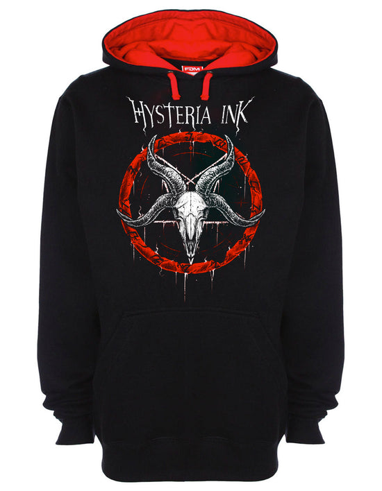 sweat Capuche unisexe Black Red Hysteria Ink  Pentagram Red Ink