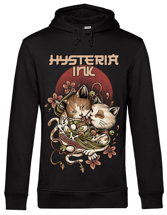 Sweat unisexe Sider Hysteria Ink  Two NekoCats Ramen Ink BLack