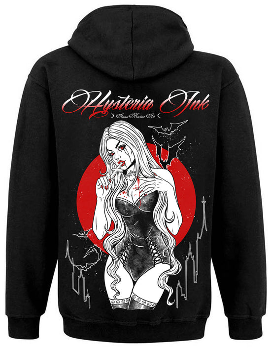 Sweat Zip unisexe Hysteria Ink X Anna Marine Art Vampire Red