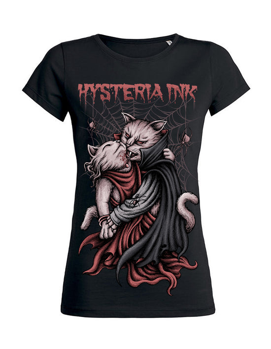 T-shirt femme wants Hysteria Ink Vampire Cat