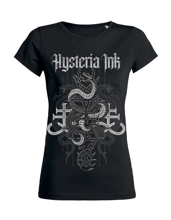 T-shirt femme wants Hysteria Ink Snake Cross Ink