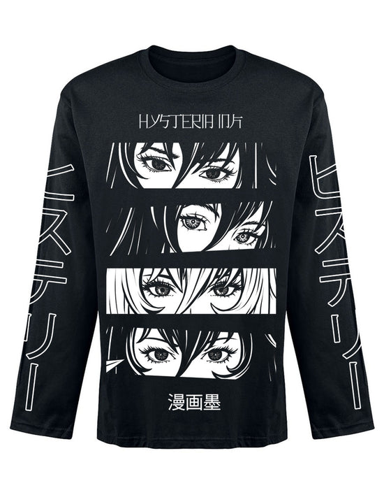 T-shirt unisexe Manches Longues Hysteria Ink  Manga Eyes Ink