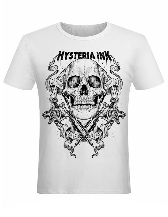 T-shirt unisexe Hysteria Ink Skull Tattoo Gun Ink