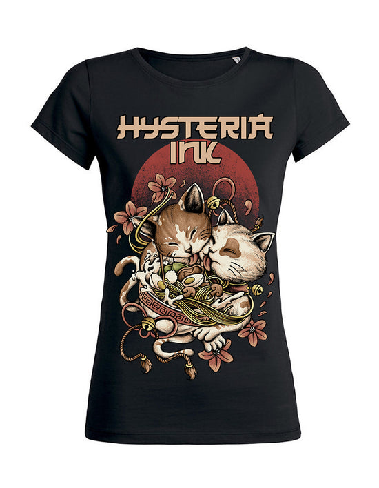 T-shirt femme Wants Hysteria Ink  Two NekoCats Ramen Ink