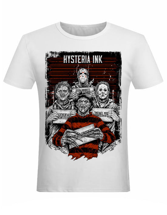 T-shirt unisexe Hysteria Ink Horror Ink blanc